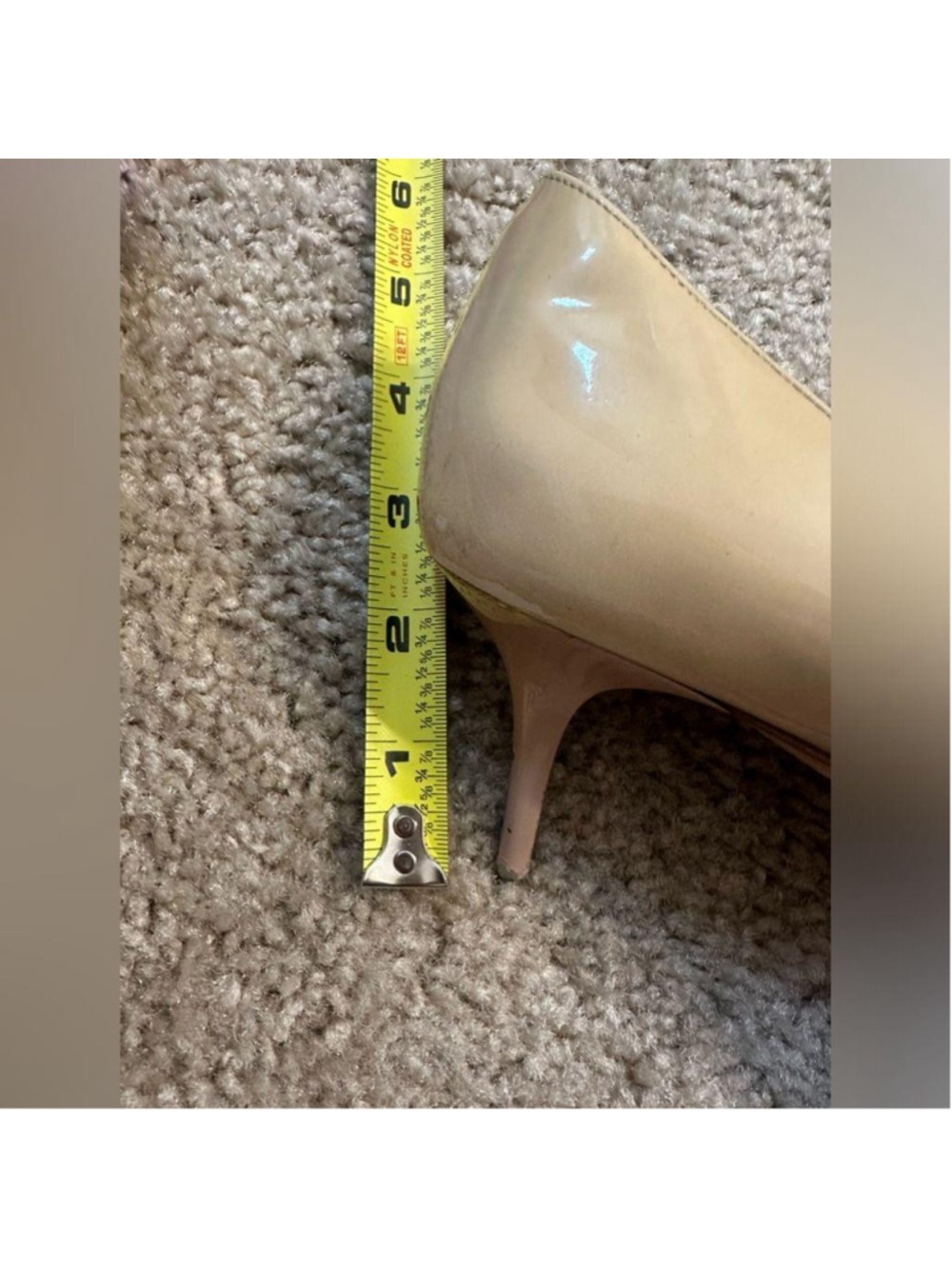 Jimmy Choo Nude Patent Leather Peep Toe Pumps Size 38 - Picture 3 of 10